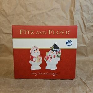 Fitz and Floyd "Flurry Folk" Salt & Pepper Shakers NEW in Box